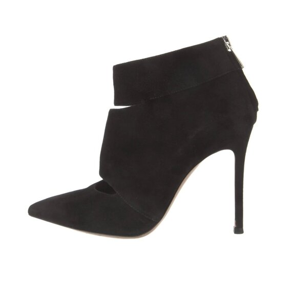 Gianvito Rossi Shoes - Gianvito Rossi Slit Velvet Suede Ankle Black Designer Boots Booties Size 38.5